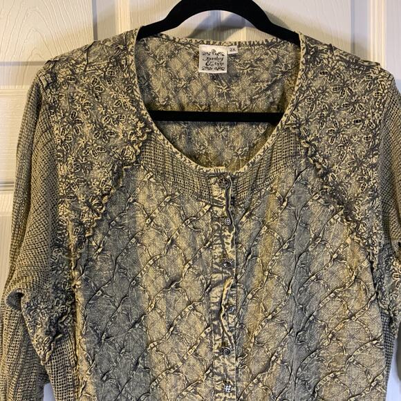 Parsley & Sage Shift Dress Women's Plus Size 2X 100% Cotton Peasant Lagenlook - Picture 3 of 8